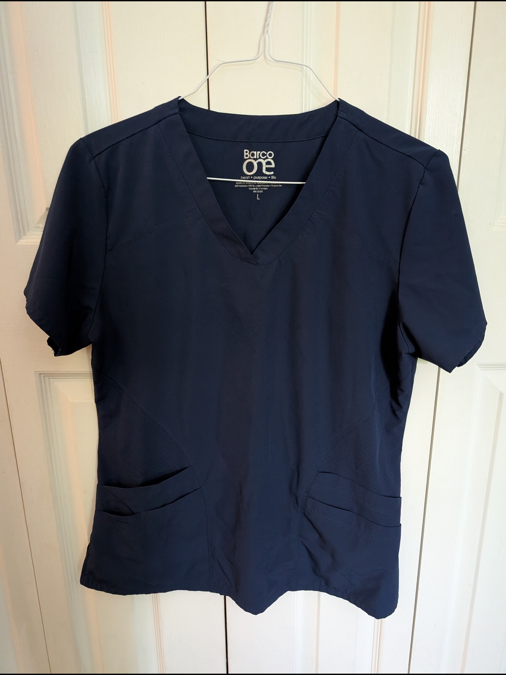 Barco Uniforms Women's V-Neck Scrub Top in Navy